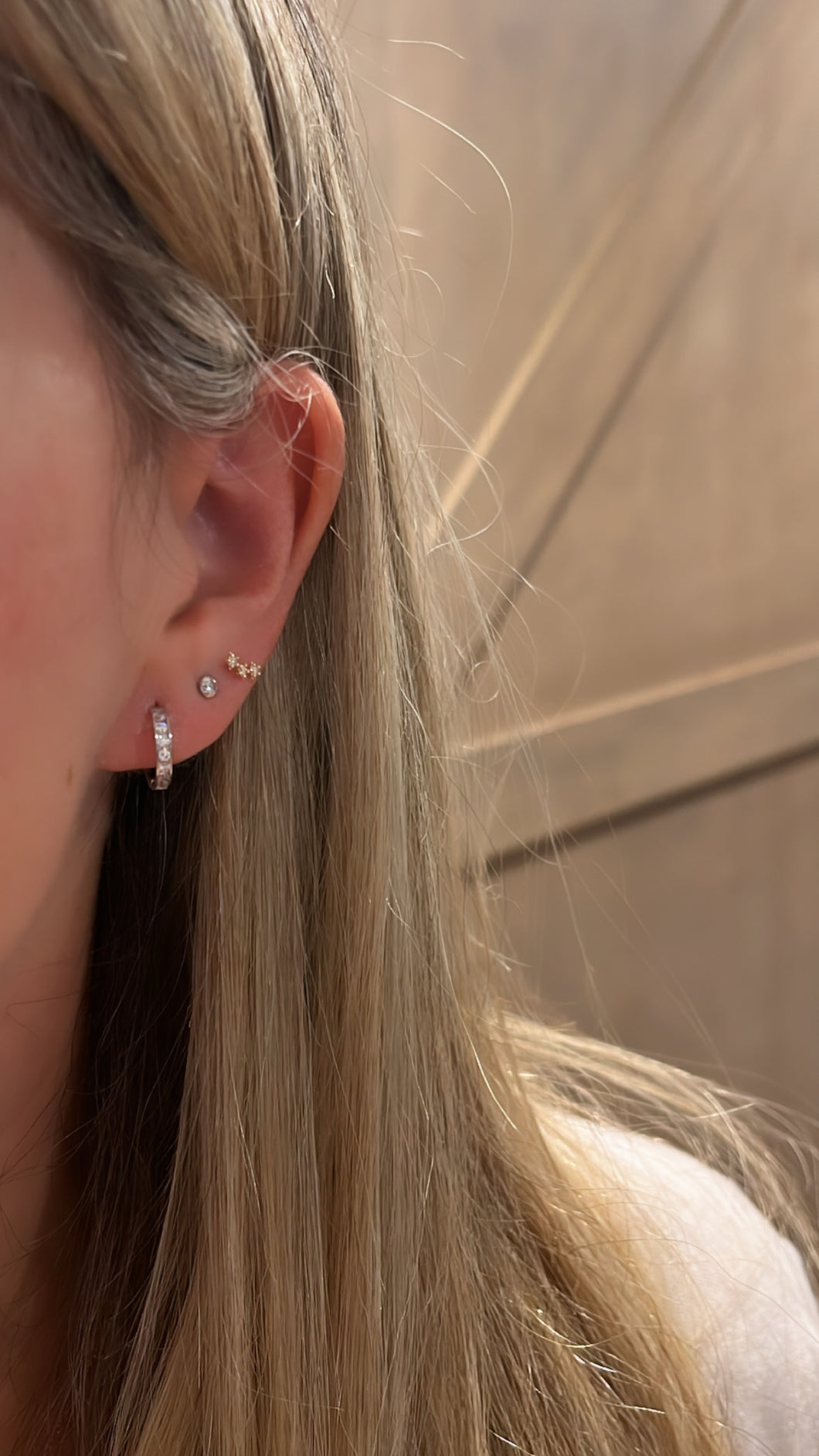 14k white gold Huggies