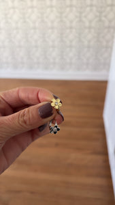Flower Huggies with Center Stone