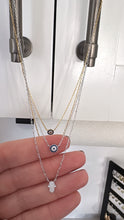 Load image into Gallery viewer, Double Layer Evil Eye and Hamsa Necklace