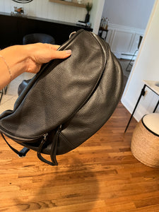 Oversized Genuine Leather Sling Bag
