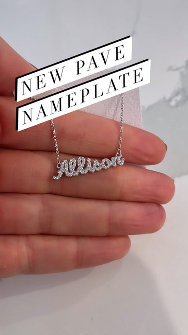 Pave Script Nameplate