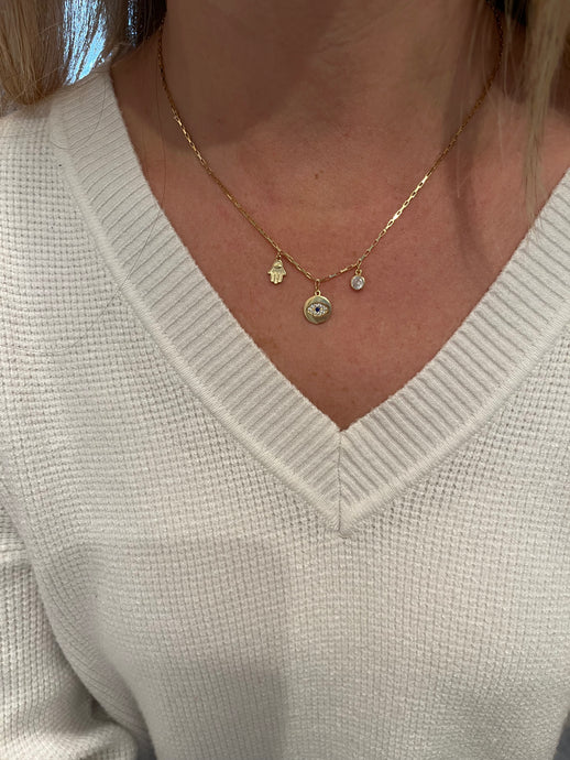 Dainty Paperclip Charm Necklace