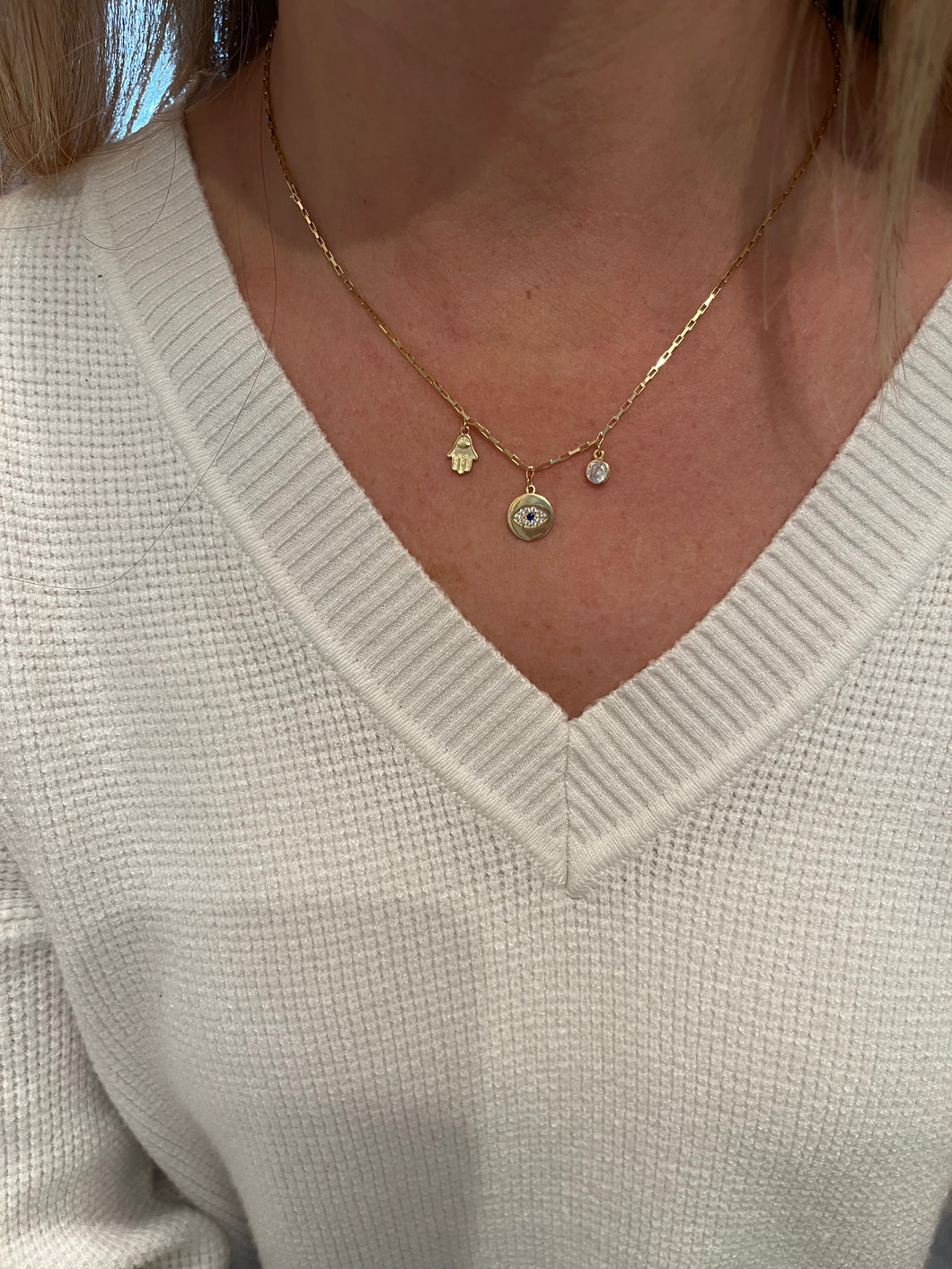 Dainty Paperclip Charm Necklace