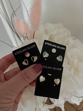 Load image into Gallery viewer, Half and Half Heart Earrings