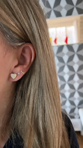 Half and Half Heart Earrings