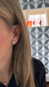 Half and Half Heart Earrings