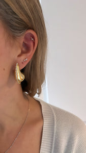 Gold Filled Puffer Teardrop Earrings