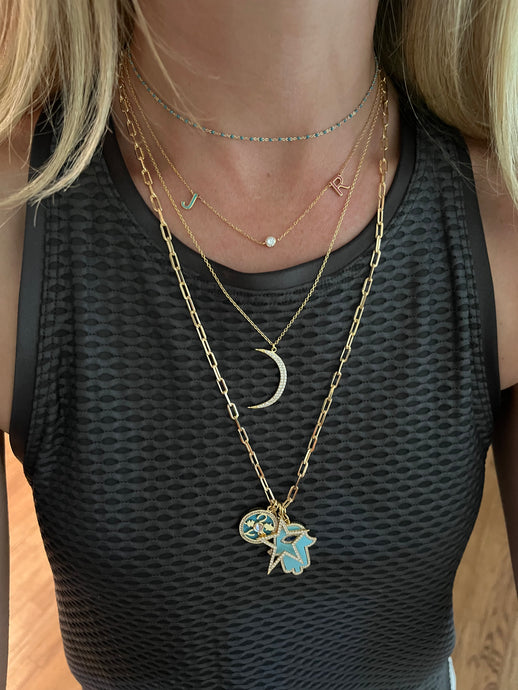 Enamel Initial Necklaces