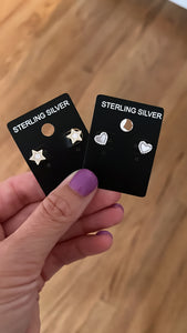 Mother of Pearl Heart or Star Earrings