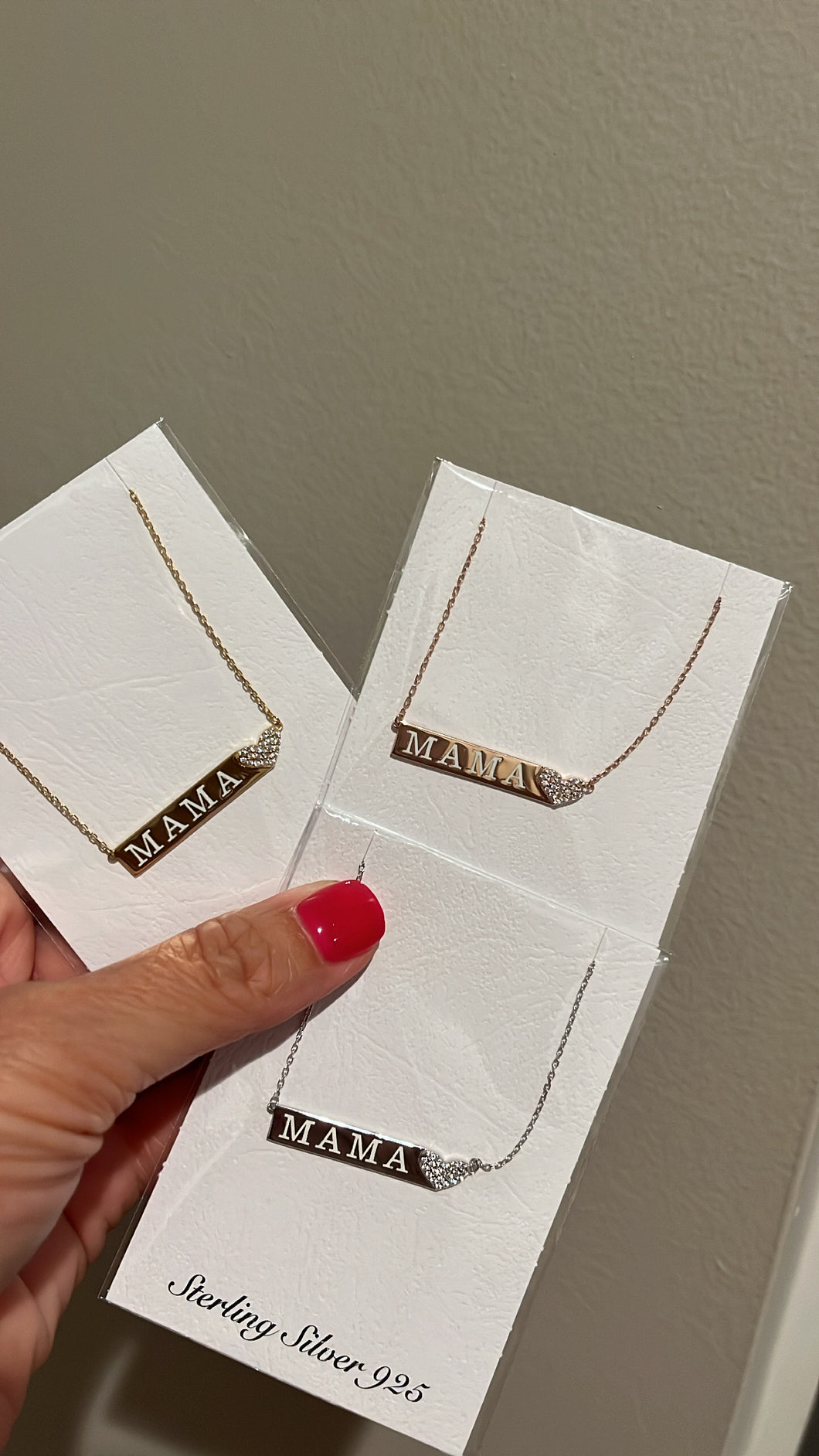 MAMA Bar Heart Necklace