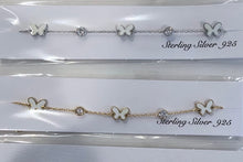 Load image into Gallery viewer, White Enamel Butterfly and Bezel Bracelet