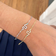 Load image into Gallery viewer, Paperclip Pave Snake Bracelet