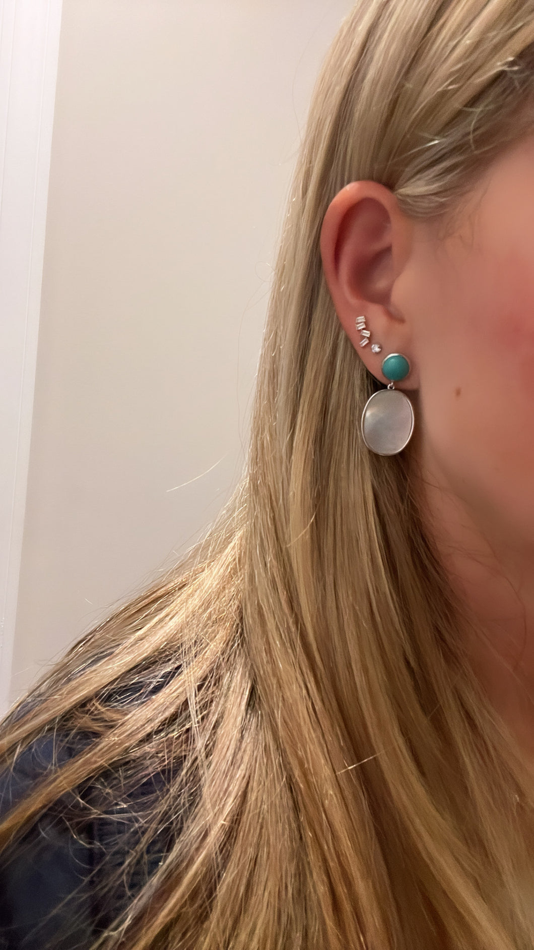 Turquoise and MOP earrings