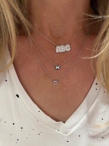 Mini Bubble Enamel Initial Necklace