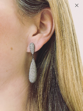 Load image into Gallery viewer, Sterling Silver CZ Teardrop Earrings