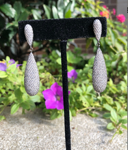 Load image into Gallery viewer, Sterling Silver CZ Teardrop Earrings