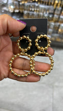 Load image into Gallery viewer, Gold Filled Beaded Double Circle Earrings