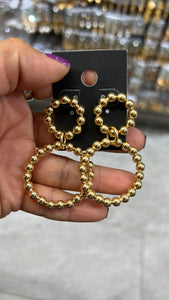 Gold Filled Beaded Double Circle Earrings