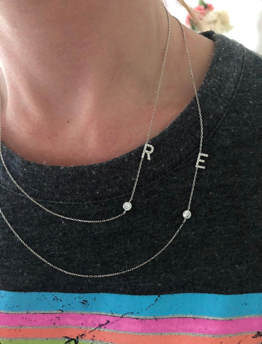 Sideways Initial Necklace