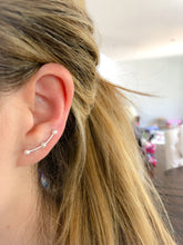 Load image into Gallery viewer, Silver and Pearl Ear Climbers