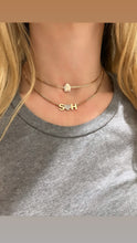 Load image into Gallery viewer, Single Bubble Initial on Cuban Link or Paperclip Chain