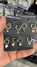 Load image into Gallery viewer, Pave Huggies With Pearl Charms