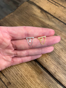 Star Chain Post Earrings