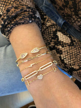 Load image into Gallery viewer, Gorgeous sterling and pave chain link bracelet
