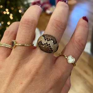 Sterling Silver and CZ Leopard Ring