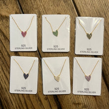 Load image into Gallery viewer, Colored Stone Heart Necklace