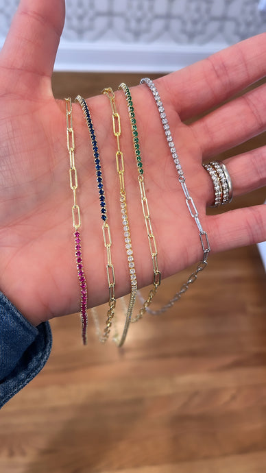 1/2 Tennis 1/2 Paperclip Choker