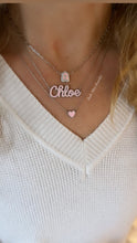 Load image into Gallery viewer, Single Bubble Initial on Cuban Link or Paperclip Chain