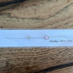 Initial Bracelet With Enamel Heart or Star