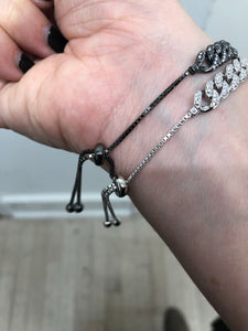 Adjustable Sterling Silver Chain Link Bracelet
