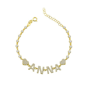 Bezel Set Name Bracelet
