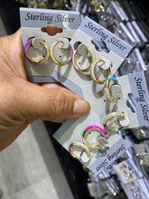 Load image into Gallery viewer, Gorgeous pave and enamel hoops