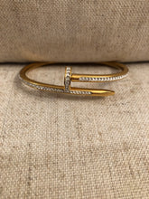 Load image into Gallery viewer, Stainless Steel Nail Bangles with Rhinestones