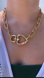 Chunky Heart Carabiner Lock Necklace