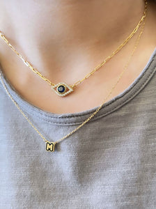 Evil Eye Paperclip Necklace