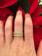 Load image into Gallery viewer, 5 layer silver, gold and rose gold ring