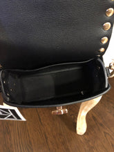 Load image into Gallery viewer, Gold Studded Black Crossbody Bag