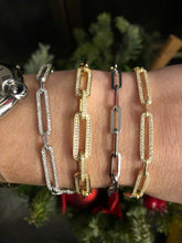 Load image into Gallery viewer, Gorgeous sterling and pave chain link bracelet