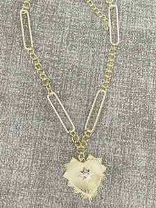 Gold Statement Heart Necklace