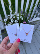 Load image into Gallery viewer, Colored Stone Heart Necklace