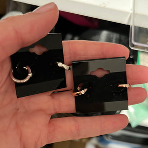 Sterling Huggies With Single Stone