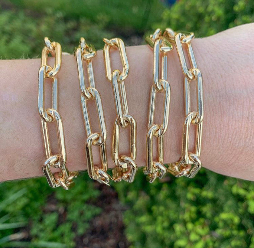 15mm chunky gold link bracelet