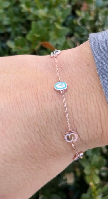 Bubble Enamel Initial Bracelets