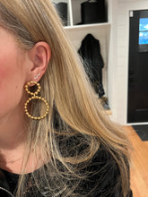 Load image into Gallery viewer, Gold Filled Beaded Double Circle Earrings