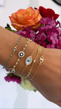 Load image into Gallery viewer, Sterling Silver Dainty Evil Eye Bracelet