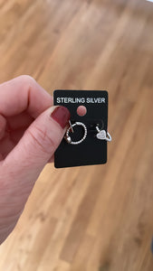 Pave Heart Huggie Hoop